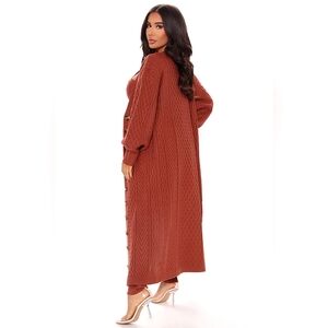 ☆Fashion Nova Long-Sleeve Draped Brown Cardigan☆
